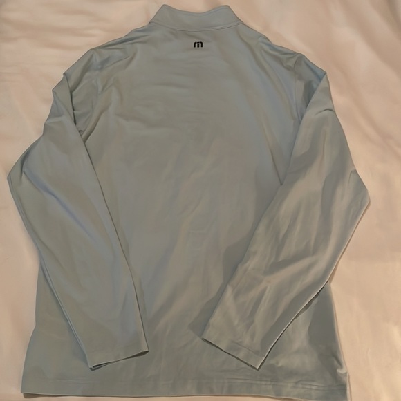 Travis Mathew Striped Performance quarter-zip jacket size Large Light Blue - Picture 9 of 10